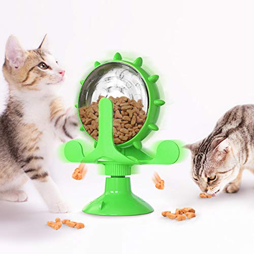 NW Moneymaking Wheel Food Leaky Cat Toy Food Dispensing Function Training Function Improve IQ Turntable Cat Toy Relieve Angst Dog Toy Pet Product Pet Toy (Grün) von N\W
