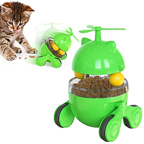NW Run Lucky Cat Food Leaking Toy Trainingsfunktion Verbessern Intelligenz Linderung Angst Gleitspielzeug Futterspender Spielzeug Spur Katzenspielzeug Haustier Produkt Kunststoffprodukt (Grün) von N\W