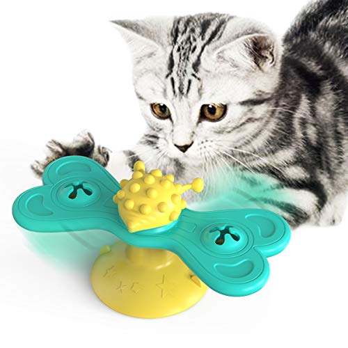 NW Schmetterling Windmühle Katzenspielzeug Zahnbürsten Training Verbessern IQ Katzenminze Linderung Angst Katzenkratzer Haustier Produkt Haustier Spielzeug Kunststoff Spielzeug (Gelb) von N\W