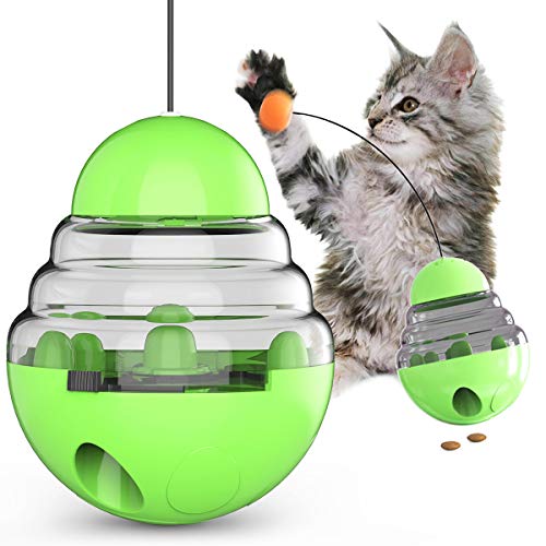 NW Shaking Leaky Ball Katzenspielzeug Futterspender Funktion Interagieren mit Host Verbesserung der Intelligenz Linderung von Angstzuständen Katzenspielzeug Haustierprodukt Haustierspielzeug (Grün) von N\W