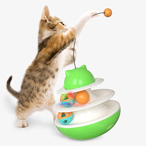 NW Shaking Turntable Katzenspielzeug, erhöht das körperliche Training, verbessert den IQ-Katzenminze, lindert Angstinteragiert mit dem Host Pet Product Pet Toy (Grün) von N\W