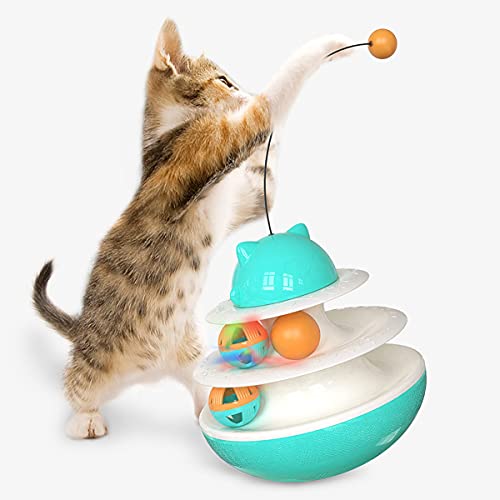 NW Shaking Turntable Katzenspielzeug, erhöht das körperliche Training, verbessert den IQ-Katzenminze, lindert Angstinteragiert mit dem Host Pet Product Pet Toy (blau) von N\W
