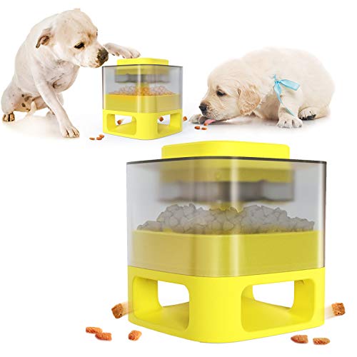 NW Square Fun Feeder A-Style für Hund und Katze Hundespielzeug Katzenspielzeug Haustier Spielzeug (Gelb) von N\W