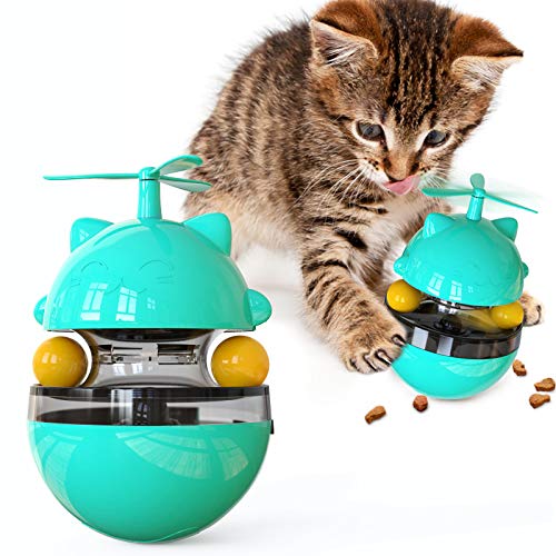 NW Whirlwind Fortune Katzenspielzeug Leckage Spielzeug Katzenspielzeug Training Beweglichkeit Verbesserung der IQ Lebensmitteldosierung Funktion Halten Sie sich in Gute Gesundheit Linderung Angst Haustier Produkt Haustier Spielzeug (Türkis) von N\W