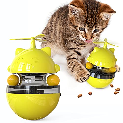 NW Whirlwind Fortune Katzenspielzeug Leckage Spielzeug Katzenspielzeug Training Beweglichkeit Verbesserung der IQ Lebensmitteldosierung Funktion Halten Sie sich in Gute Gesundheit Linderung Angst Haustier Produkt Haustier Spielzeug (Gelb) von N\W