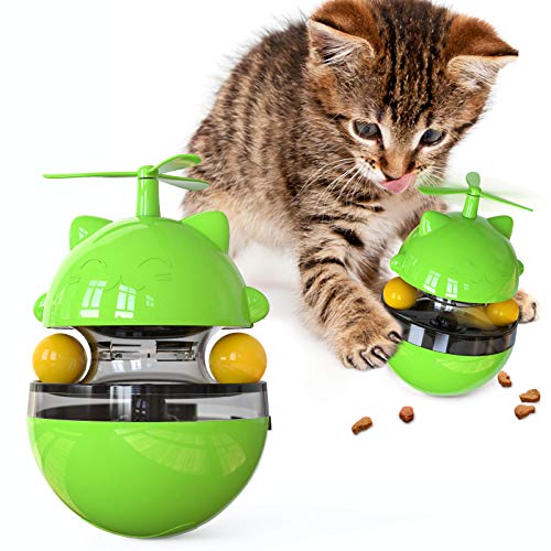NW Whirlwind Fortune Katzenspielzeug Leckage Spielzeug Katzenspielzeug Training Beweglichkeit Verbesserung der IQ Lebensmitteldosierung Funktion Halten Sie sich in Gute Gesundheit Linderung Angst Haustier Produkt Haustier Spielzeug (Grün) von N\W
