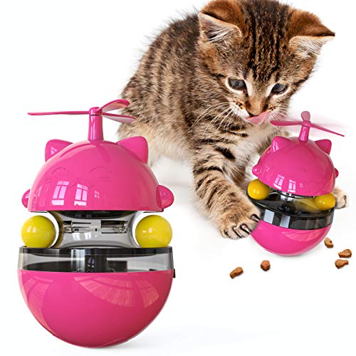 NW Whirlwind Fortune Katzenspielzeug Leckage Spielzeug Katzenspielzeug Training Beweglichkeit Verbesserung der IQ Lebensmitteldosierung Funktion Halten Sie sich in Gute Gesundheit Linderung Angst Haustier Produkt Haustier Spielzeug (Karmine) von N\W