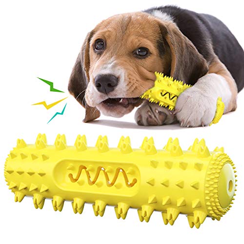Quietschendes gezacktes Molarrute für Hunde, Kauspielzeug, Wasserschwimmer, Haustierprodukt (gelb) von N\W