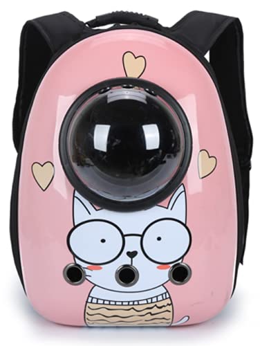 Space Pet Bag Kapselförmige Haustiertragetasche Atmungsaktive Luftpolstertasche Rucksack für Hund Katze Outdoor Reise Tragbare Tasche Fluggesellschaft zugelassene Reisetasche (Pink) von N\W