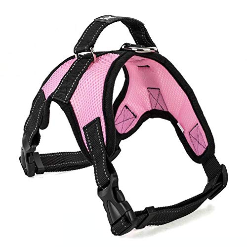 NX Dog Supplies Hundegeschirr, Halsband, Weste, Hundegeschirr, Haustierbedarf, Geschirr, Ausgießen, groß, mittel und klein, Größe S, Netzstoff, Rosa, Rosa von N\X