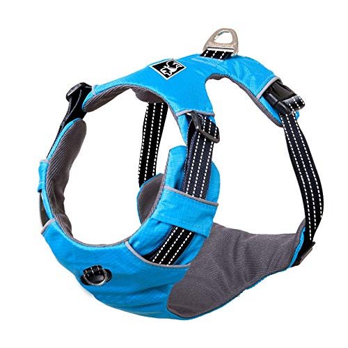 Strong Pet Dog Harness Dog Training Vest Medium Size Dog Adjustable Outdoor Protective Harness Collar Bulldog XL Blau von N\X