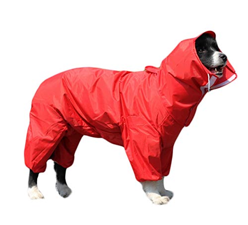 N / A Haustier Hund Anti-Staub-hunderegenmantel Hund Regen Jacke Abnehmbarer Hut Leichte Outdoorhaustierkleidung Für Kleine, Mittlere Große Hunde von N / A