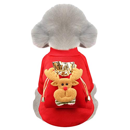 N / A Haustier Hundeweihnachtskostüme, Elch Plüsch-kostüm Cosplay Zubehör für Kleine, Mittlere Hunde Outfits Hund Fancy Dress Weihnachten von N / A