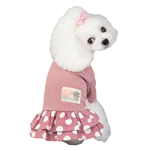 N / A Haustier-Kostüme Hundekleid Weiche Baumwolle, süßer Sommer-Rock für kleine Hunde, Faltenrock Hundekleid für Kleine Hunde Prinzessin Kleid Partykleid (Rosa, XL) von N / A