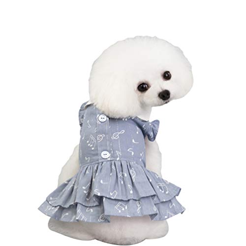 N / A Hundekleid Haustier-Kostüme süßer Sommer-Rock Bowknot Kleid Outfits Prinzessin Kleid für Kleine Hunde Hundekleid Haustier Party Kleid (Dunkelgrau, XL) von N / A