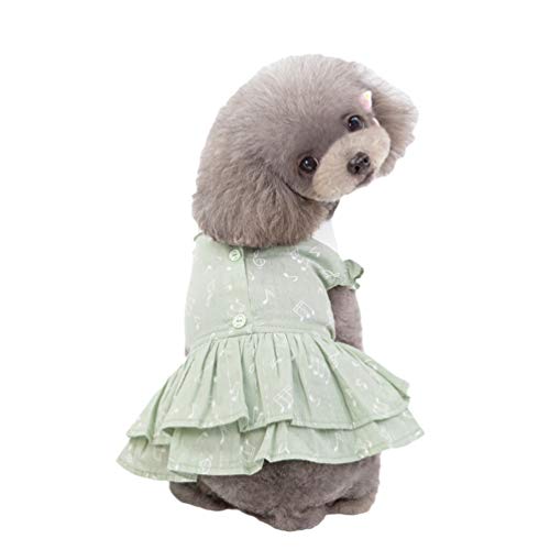 N / A Hundekleid Haustier-Kostüme süßer Sommer-Rock Bowknot Kleid Outfits Prinzessin Kleid für Kleine Hunde Hundekleid Haustier Party Kleid (Grün, S) von N / A