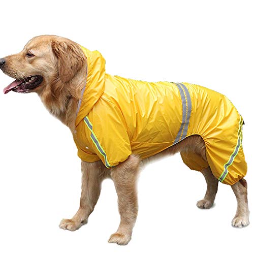 N / A Hundeschutz Regen Poncho Hund Regenmantel Mit Kapuze Welpen Im Freien Haustierkleidung Mit Reflektierenden Streifen Für Kleine, Mittlere Große Hunde von N / A