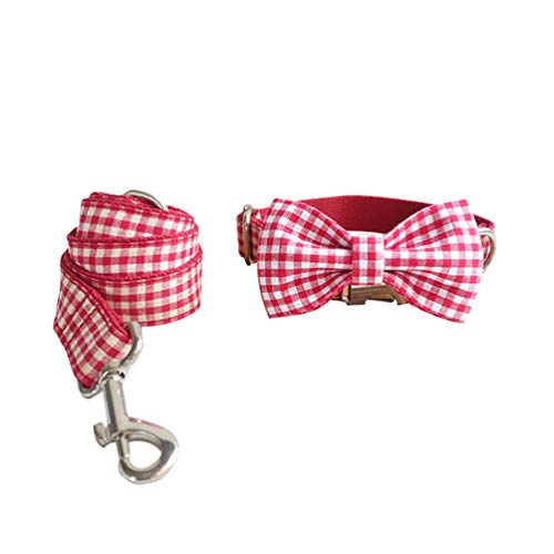 N / A Personalisiertes Hundehalsband und Leinen Set Abnehmbare Fliege für Kleine, Mittelgroße Hundekatzen (Style#2, XL) von N / A