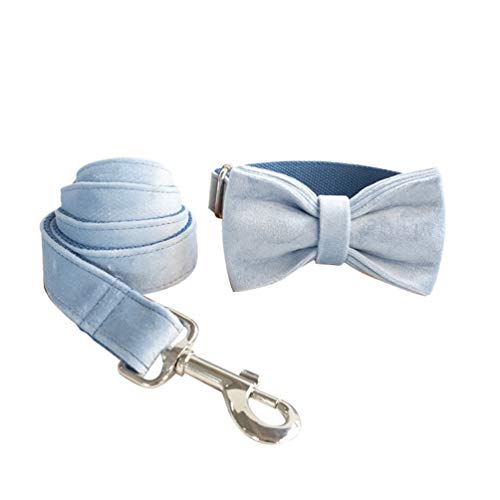 N / A Personalisiertes Hundehalsband und Leinen Set Abnehmbare Fliege für Kleine, Mittelgroße Hundekatzen (Style#3, L) von N / A