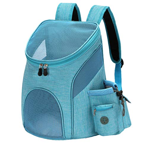N / A Transporttaschen für Hunde, Atmungsaktive Leichte Weiche Tragetasche Rucksack mit Netzöffnung, Tragetasche für Hunde, Katzen und Kaninchen (Hellblau, L) von N / A