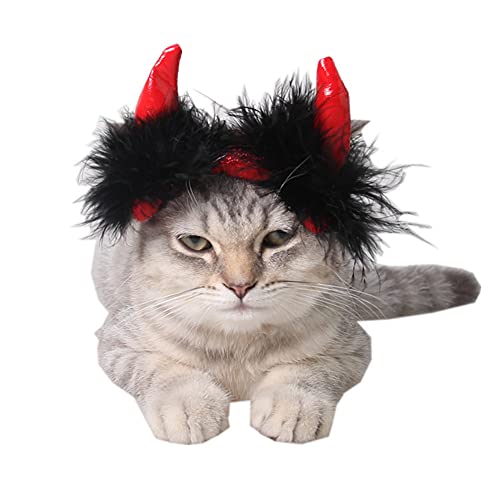 Hut, Halloween-Hut, Hund, Katze, Halloween-Kostüm, Teufelshörner, für Hunde, Katzen, Cosplay, lustiges Kostüm (L) von N - A