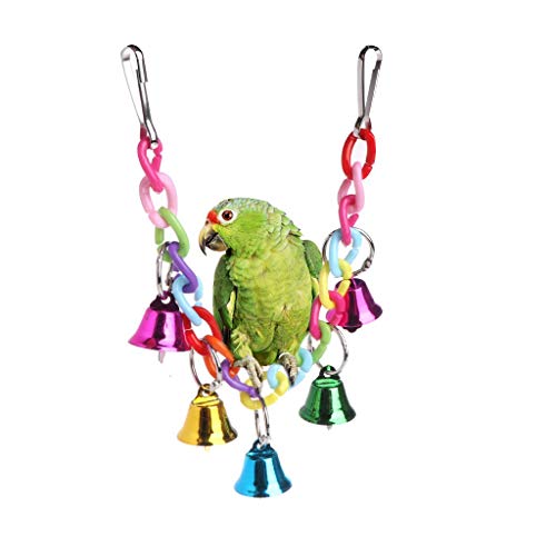 N-K Papagei schaukel Spielzeug vögel barsch Glocken Halter hängen käfig Kette acryl Dekoration sehr praktisch und beliebtlanglebig von N-K