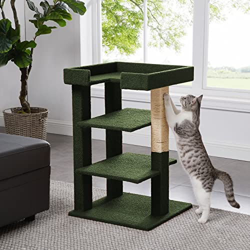 Nala Katzenbaum Turm mit 3 Ebenen, Stabiler Kratzbaum mit Kratzbaum, 3-stöckiger Katzenturm für große erwachsene Katzen, mehrstufige Katzenhütte für große Indoor-Katzen von N NAOMI HOME