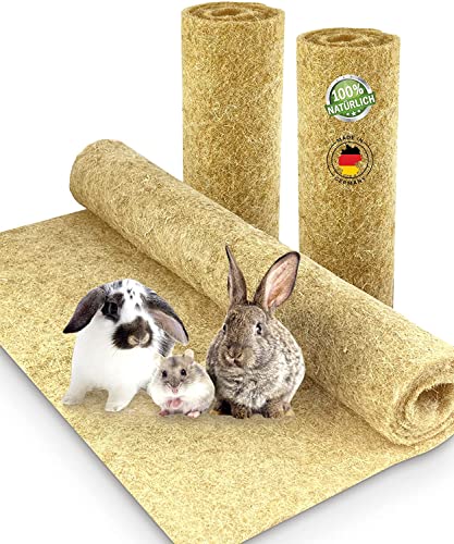 Nagerteppich aus 100% Hanf, 120 x 50cm, 5mm dick, Hanfteppich für alle Kleintiere, Hanfmatte Nagermatte Nager-Teppich Bodenabdeckung (35 Stück) von N Nagerteppich.de