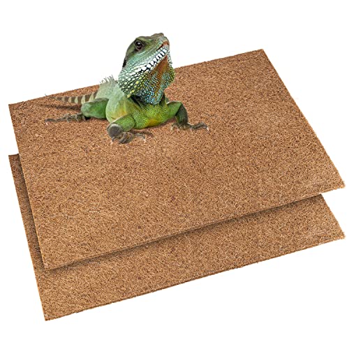 N Nagerteppich.de Reptilien Teppich für Terrarium 60x40 cm, 2er Set, Kokosmatte aus Kokosfaser ideal geeignet für Reptilien, Chamäleon, Schlange und Echsen im Terrarium als Bodenabdeckung von N Nagerteppich.de