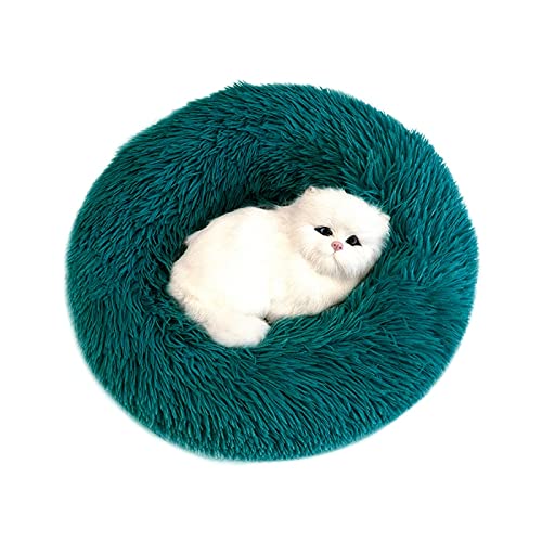 Hundebett, flauschig, weich, Plüsch, Donut-Umarmungen, rund, superweich, waschbar, für Hunde und Katzen, für den Winter, warmes Sofa, 100 cm, 22 kg, Grün von N-X