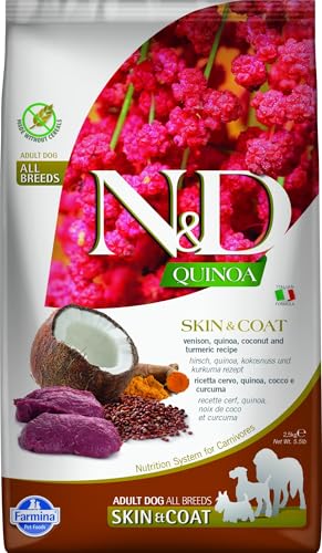 Farmina, N&D Quinoa Skin & Coat, Hirsch, Kokosnuss & Kurkuma, Hund Medium/Maxi, 2,5 kg von N&D(ナチュラル&デリシャス)