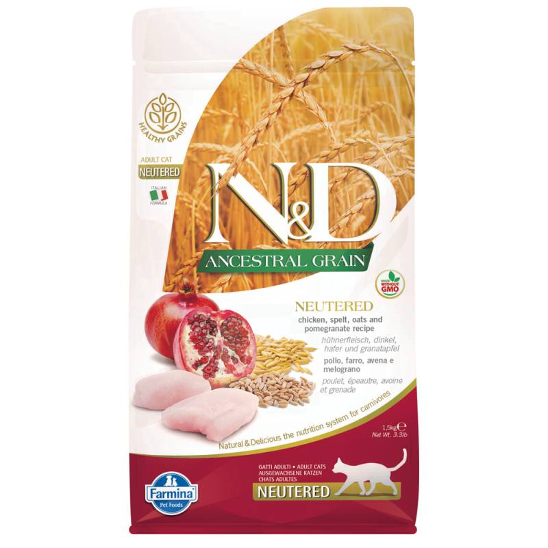 N&D Cat Ancestral Grain Neutered mit Huhn & Granatapfel - 1,5 kg von N&D Ancestral Grain Cat