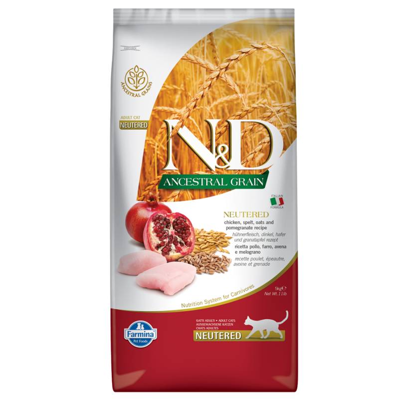 N&D Cat Ancestral Grain Neutered mit Huhn & Granatapfel - 5 kg von N&D Ancestral Grain Cat