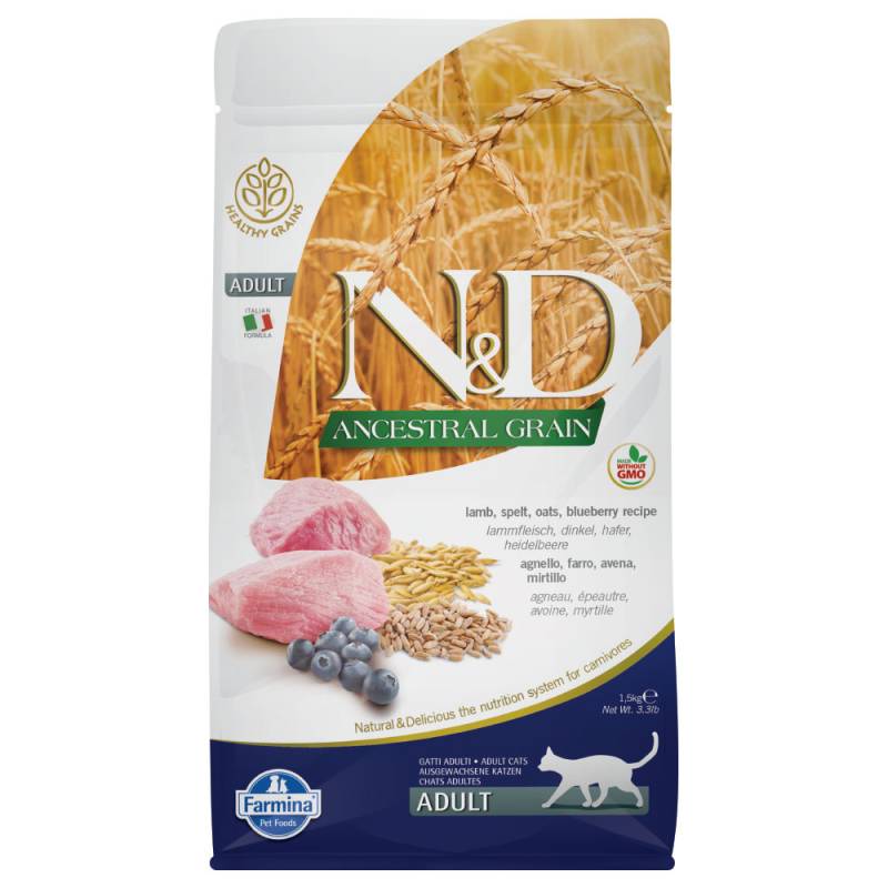 N&D Cat Ancestral Grain Adult Lamm & Blaubeere - 1,5 kg von N&D Ancestral Grain Cat