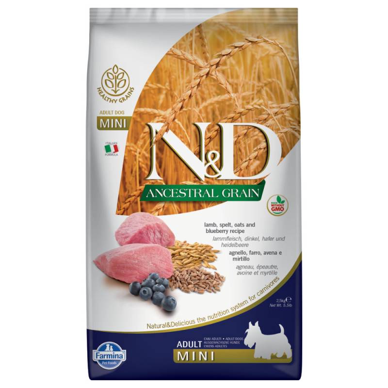 Farmina N&D Ancestral Grain Mini Lamm & Heidelbeere Sparpaket: 2 x 7 kg von N&D Ancestral Grain Dog