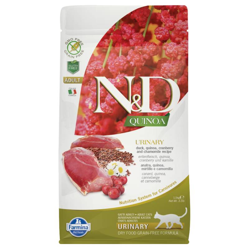 Farmina N&D Quinoa Urinary Ente, Quinoa, Cranberry & Kamille Adult - 3 x 1,5 kg von N&D Quinoa Cat