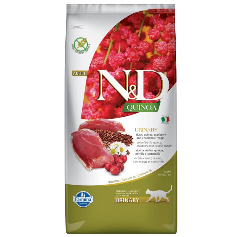 Farmina N&D Quinoa Urinary Ente, Quinoa, Cranberry & Kamille Adult - Sparpaket: 2 x 5 kg von N&D Quinoa Cat