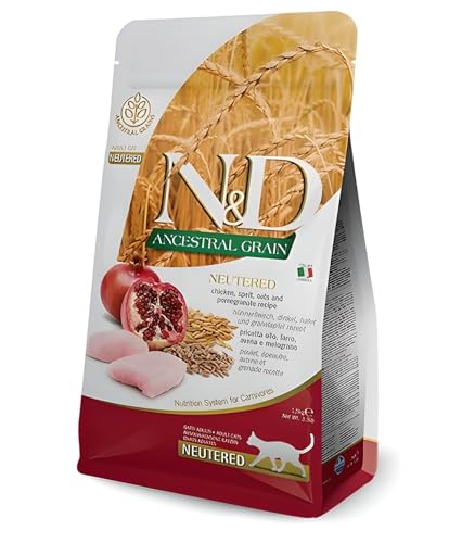 Farmina N&D ANCESTRAL Grain Adult Pellets Katzenfutter(Trockenfutter, mit hochwertigen Vitaminen und natürliche Antioxidantien, ohne Mais, Zutaten: Huhn, Portionsgröße: 1,5 kg) von N&D