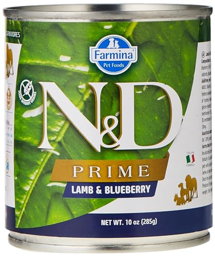 Farmina N&D Prime Pastete Hundefutter (Nassfutter, mit hochwertigen Vitaminen und natürliche Antioxidantien, ohne Mais, Zutaten: Lamm und Heidelbeere, Portionsgröße: 285 g) von N&D