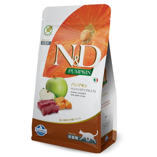 Farmina N&D Pumpkin Adult Pellets Katzenfutter(Trockenfutter, mit hochwertigen Vitaminen und natürliche Antioxidantien, ohne Mais, Zutaten: Wildbret und Apfel, Portionsgröße: 300 g) von N&D