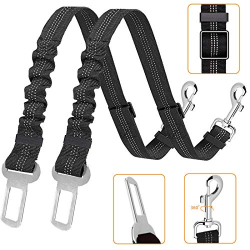 Kelivi Hund Sicherheitsgurt für Auto,2 Stück Verstellbarer Hundeauto Sicherheitsgurt,Elastischer Bungee Haustier Auto Sicherheitsgurt,Reflektierender Angebundener Hundesicherheitsgurt Kelivi Hund Sicherheitsgurt für Auto,2 Stück Verstellbarer Hundeauto Sicherheitsgurt,Elastischer Bungee Haustier Auto Sicherheitsgurt,Reflektierender Angebundener Hundesicherheitsgurt von Kelivi