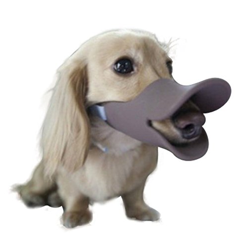 NACOCO Anti Biss Ente Mund Form Hund Mundabdeckungen Anti Rall Maulkorb Masken Haustier Mund Set Bissfestes Silikonmaterial (Kaffee, M) von NACOCO