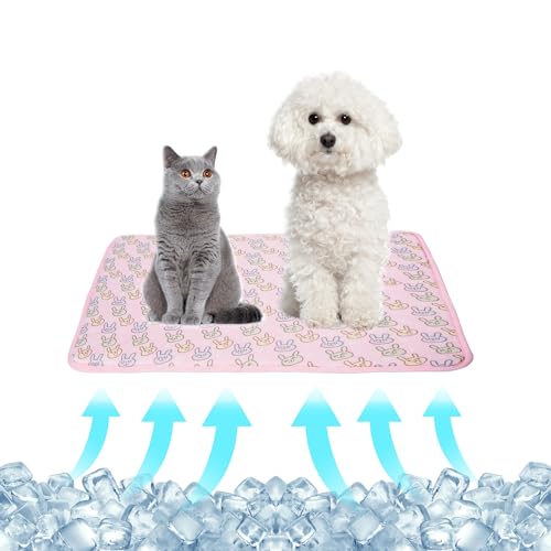 NACOCO Pet Cooling Mat Cat Dog Cushion Pad Summer Cool Down Comfortable Soft for Pets and Adults (M, Pink) von NACOCO