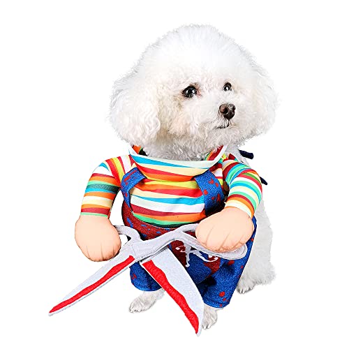 NACOCO Hund Halloween Schere Stil Puppe Kostüm Haustier Weihnachten Cosplay Verstellbare Puppe Lustige Besondere Kleidung Welpen Party Kleidung für Kleine Hunde Katzen (Klein) von NACOCO