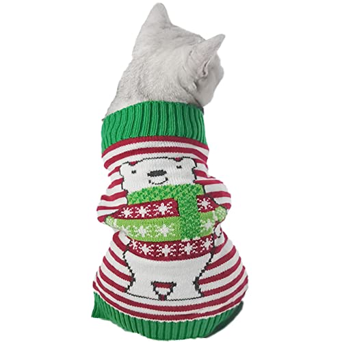 NACOCO Hund Schneemann Pullover Weihnachten Warm Katze Kostüm Haustier Eisbär Design Mantel Winter Katze Neujahr Kleidung für Kleine bis Große Hunde (Eisbär, S) von NACOCO