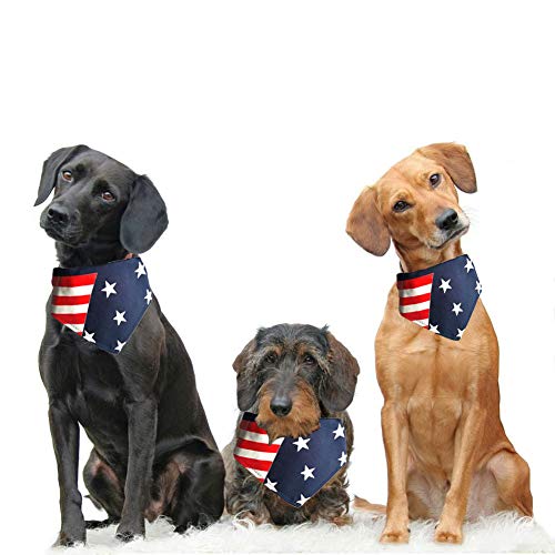 NACOCO Hunde-Halstuch, Motiv: amerikanische Flagge, verstellbar, UK- und USA-Flagge, Zubehör für kleine, mittelgroße und große Hunde (USA, L) von NACOCO