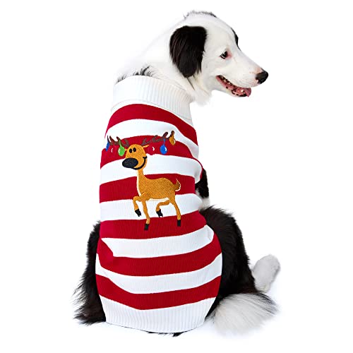 NACOCO Hundepullover Haustier Weihnachten Elch Glocken Pullover Halloween Rentier für kleine Hunde und Katze (XS, Rot) von NACOCO