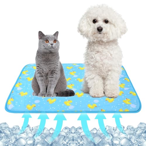 NACOCO Kühlmatte für Haustiere, für Katzen und Hunde, kühl, bequem, weich, für Haustiere, Kinder und Erwachsene (blaue Ente, M) von NACOCO