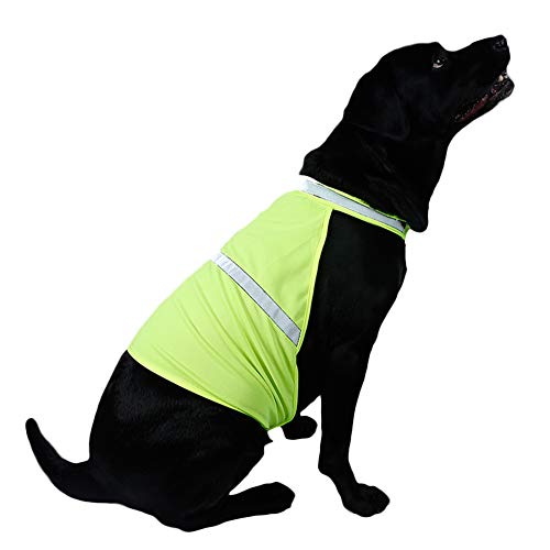 Nacoco reflektierende Hundeweste für Hunde, Sicherheitsweste für Hunde, hohe Sichtbarkeit, atmungsaktive Weste, S, gelb von NACOCO