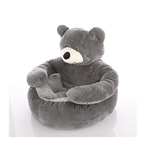 NADCFN Katzenbett Haustier-Hundebett, Winter, warm, superweich, Bär, rundes Kissen, Sofa für große Welpen, Katzen, Schlafmatte, Haus Hundematte(Gray,45CM) von NADCFN